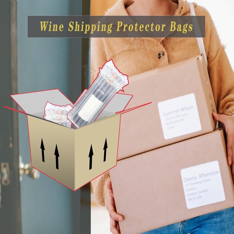 STAY WILD 10 Packs Wine Bottle Travel Protector & Inflatable Bags Airplane, Air Column Bubble Cushion Wrap Pouches for Shipping Packing Transport - Image 3
